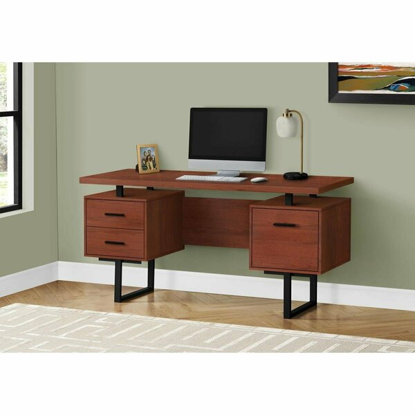 Daphnes Dinnette 60 in. Metal Computer Desk Cherry - Black DA3079068